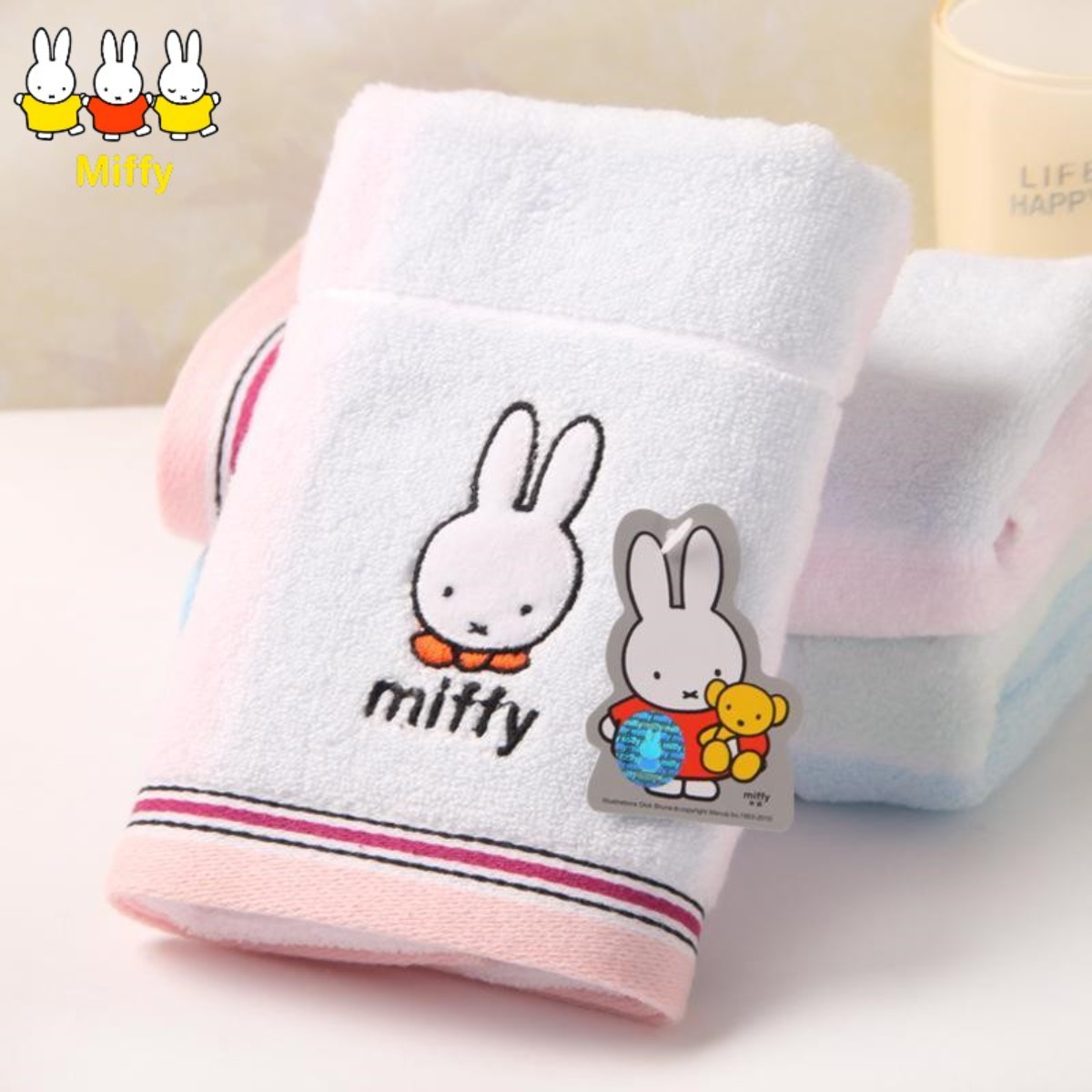 Home Goods Bathroom Accessories - Полотенце из чистого хлопка Miffy Rabbit,