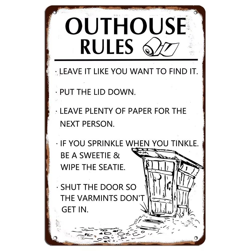 Home Bathroom Rules - Металлическая жестяная табличка «Правила туалета»: Забавный