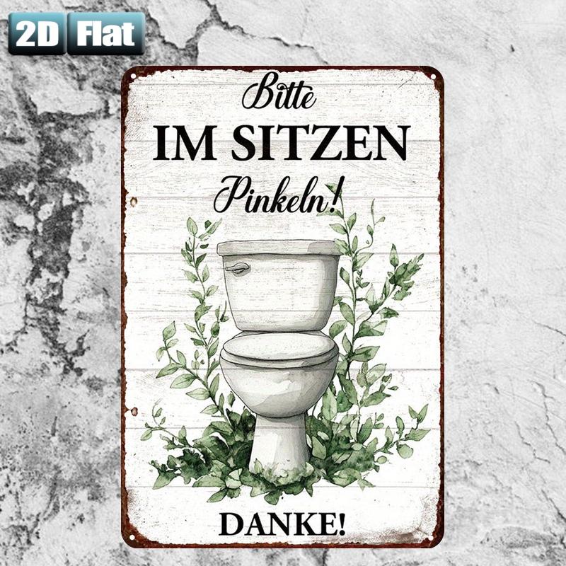 Home Bathroom Rules - Ретро-металлическая табличка «Сидите, чтобы снять напряжение»