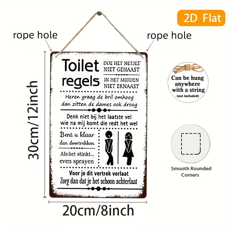 Забавная винтажная железная та – обзор и цена Home Bathroom Rules