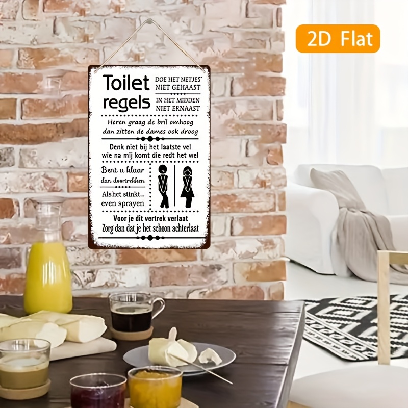 Забавная винтажная железная та – обзор и цена Home Bathroom Rules