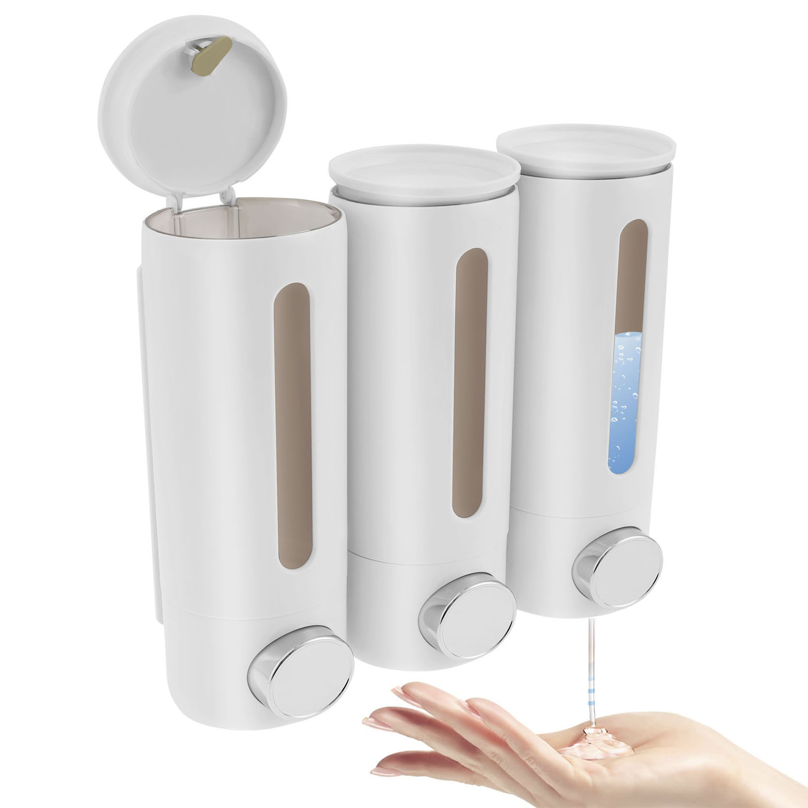 Ручной дозатор мыла с 3 головк – обзор и цена Home Bathroom Wall Soap Dispenser