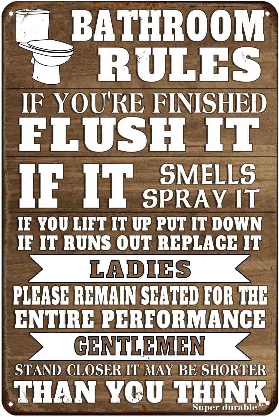 Забавная металлическая табличк – обзор и цена Home Bathroom Rules