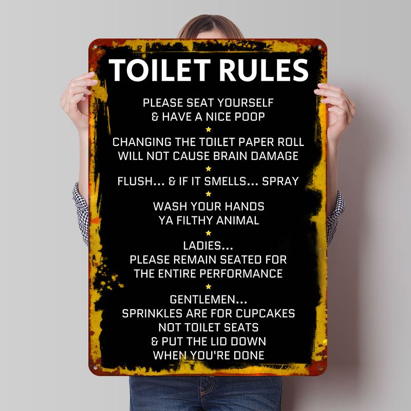 Металлическая табличка «Правил – обзор и цена Home Bathroom Rules
