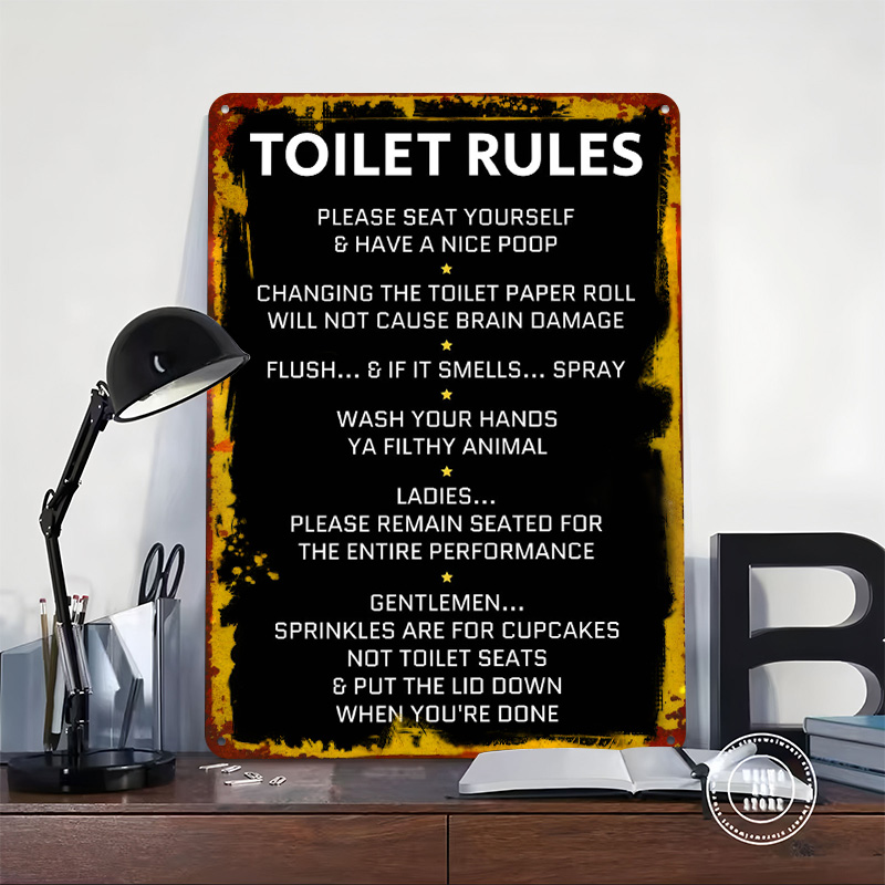 Металлическая табличка «Правил – обзор и цена Home Bathroom Rules