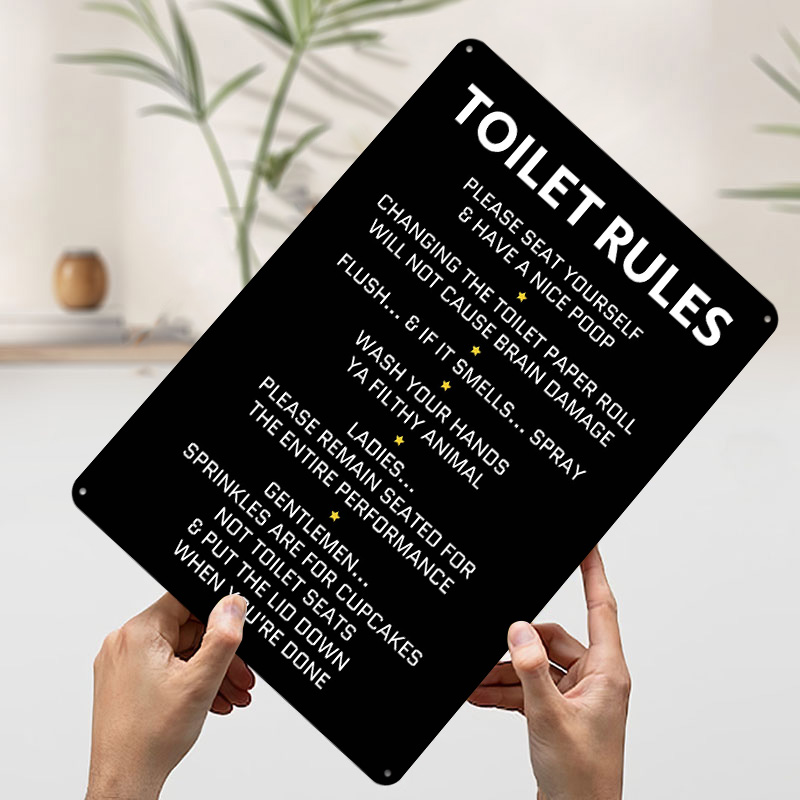 Металлическая табличка «Правил – обзор и цена Home Bathroom Rules