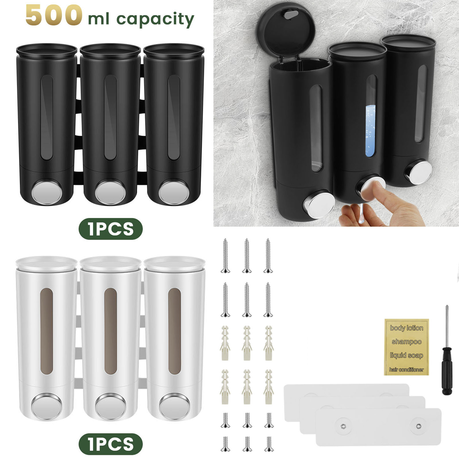 500 мл настенный дозатор жидко – обзор и цена Home Bathroom Wall Soap Dispenser