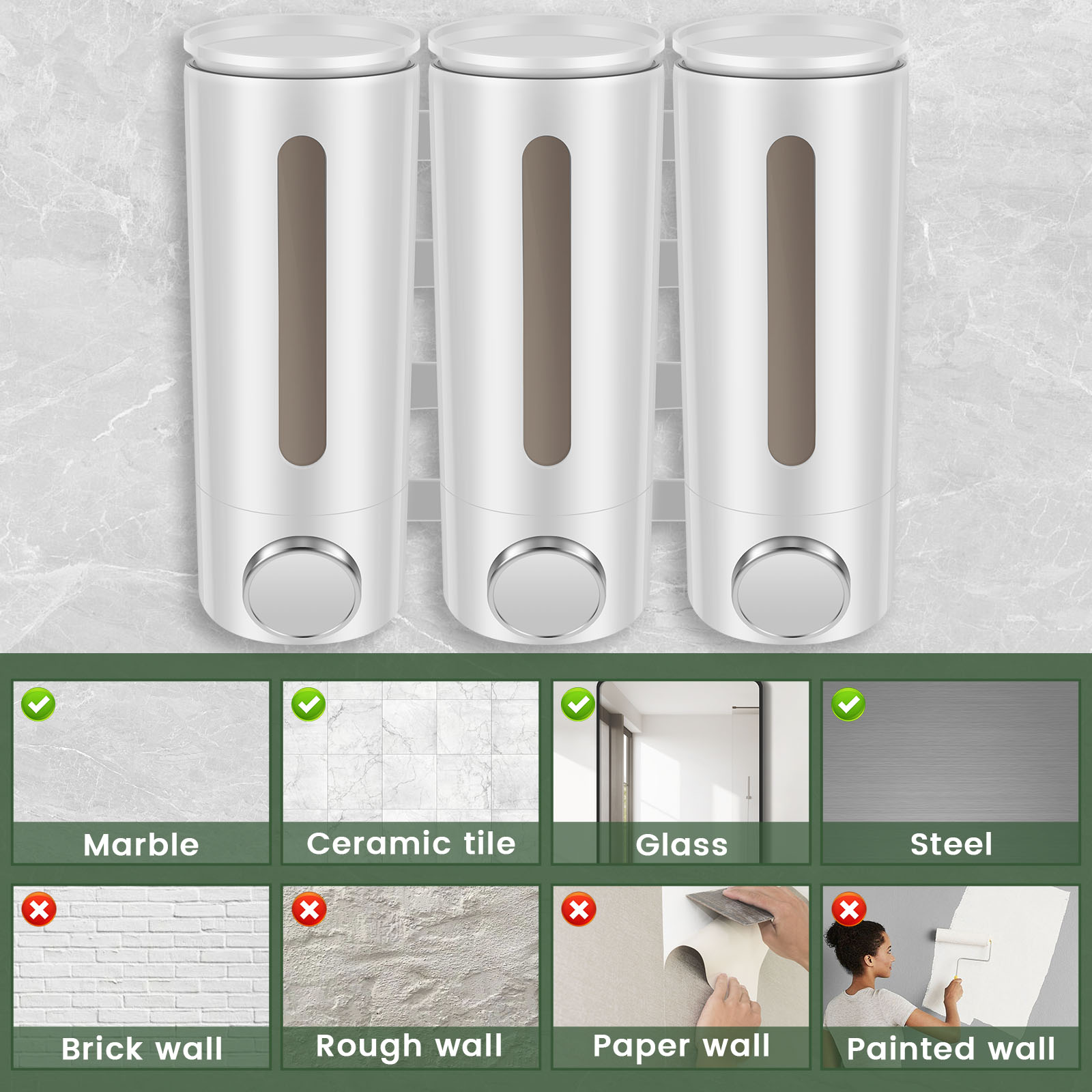 500 мл настенный дозатор жидко – обзор и цена Home Bathroom Wall Soap Dispenser